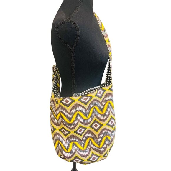 Gia & Dani Boho Sling Bag With Polka Dot Lining Tribal Southwest Crossbody Purse - Picture 3 of 14